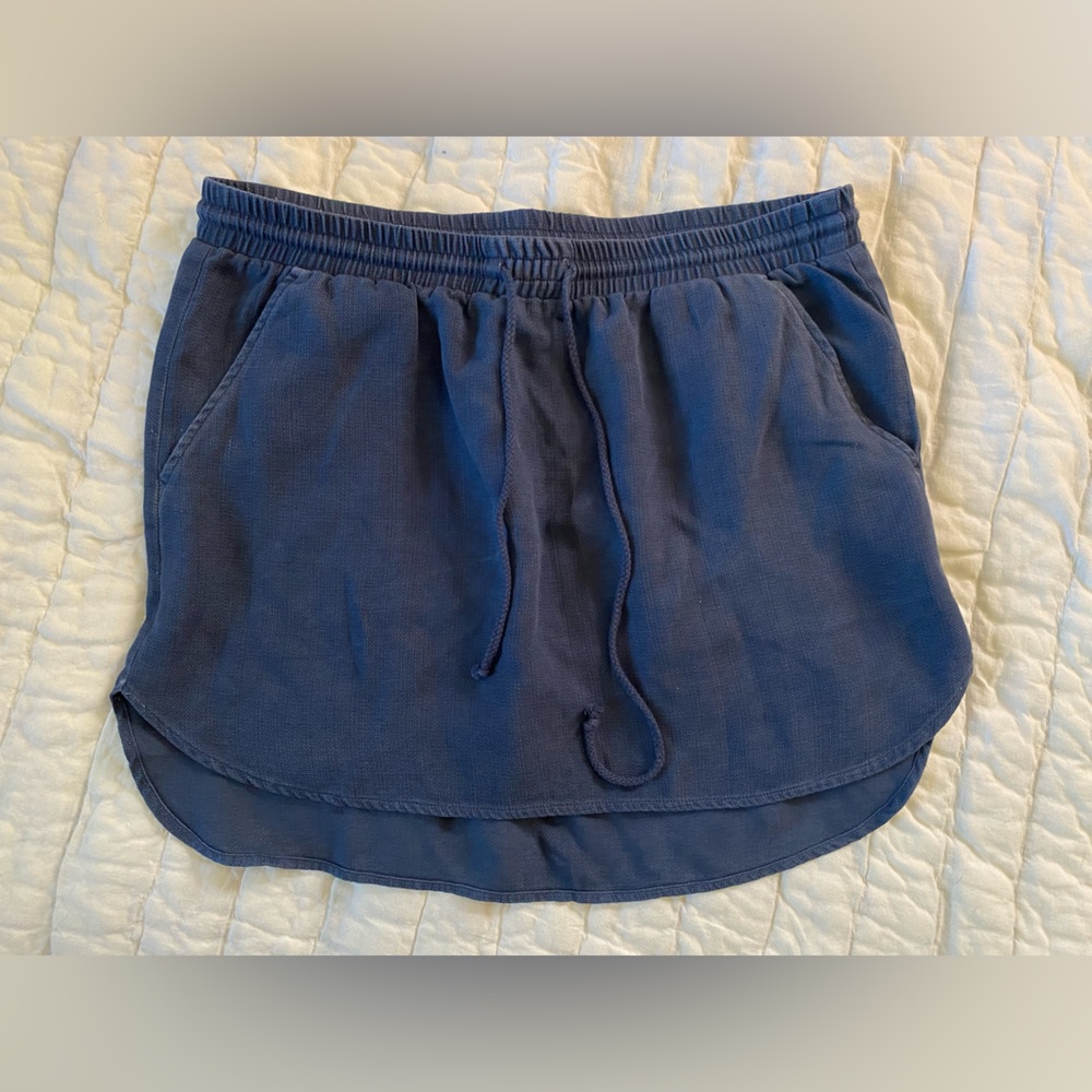 Anthropologie Cloth & Stone, Boardwalk Drawstring Skirt Blue, Size M, Tencel